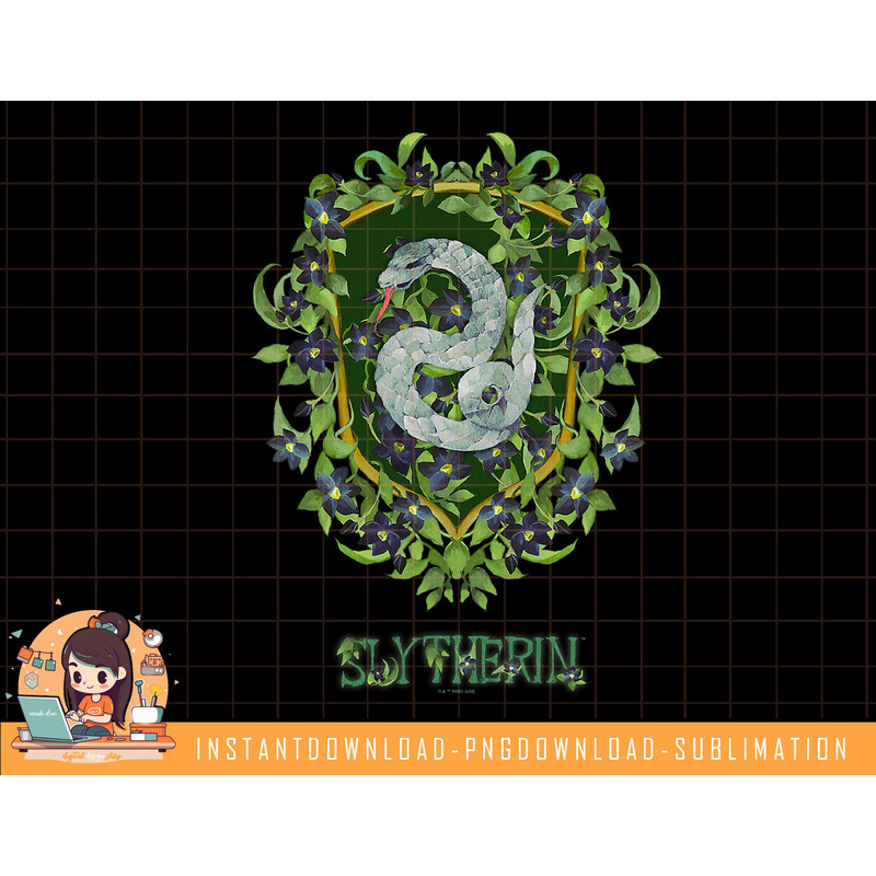 Harry Potter Slytherin Badge Watercolor png, sublimate, digital download.jpg