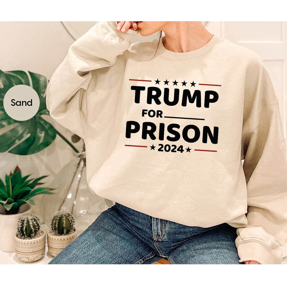 Trump For Prison 2024 T-Shirt, Trump Go to Jail Tee, Political Humor T-Shirt, Trump in Jail Outfit, Funny Politics Gift, Anti Trump Gift - 7.jpg