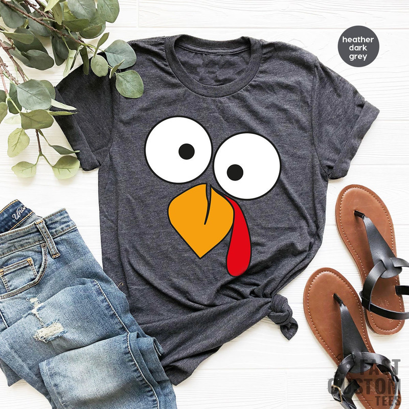 Turkey Face Shirts, Funny Thanksgiving T-Shirt, Cute Turkey Fall Thanksgiving Shirt, Little Turkey Shirt, Family Matching Thanksgiving Shirt - 5.jpg