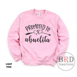 promoted to abuelita, gift for abuela, abuelita sweatshirt, promoted to grandma, pregnancy announcement, spanish grandma