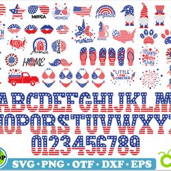 4th of july svg png bundle, usa flag font svg, patriotic svg bundle, america svg bundle, 4th of july files cricut