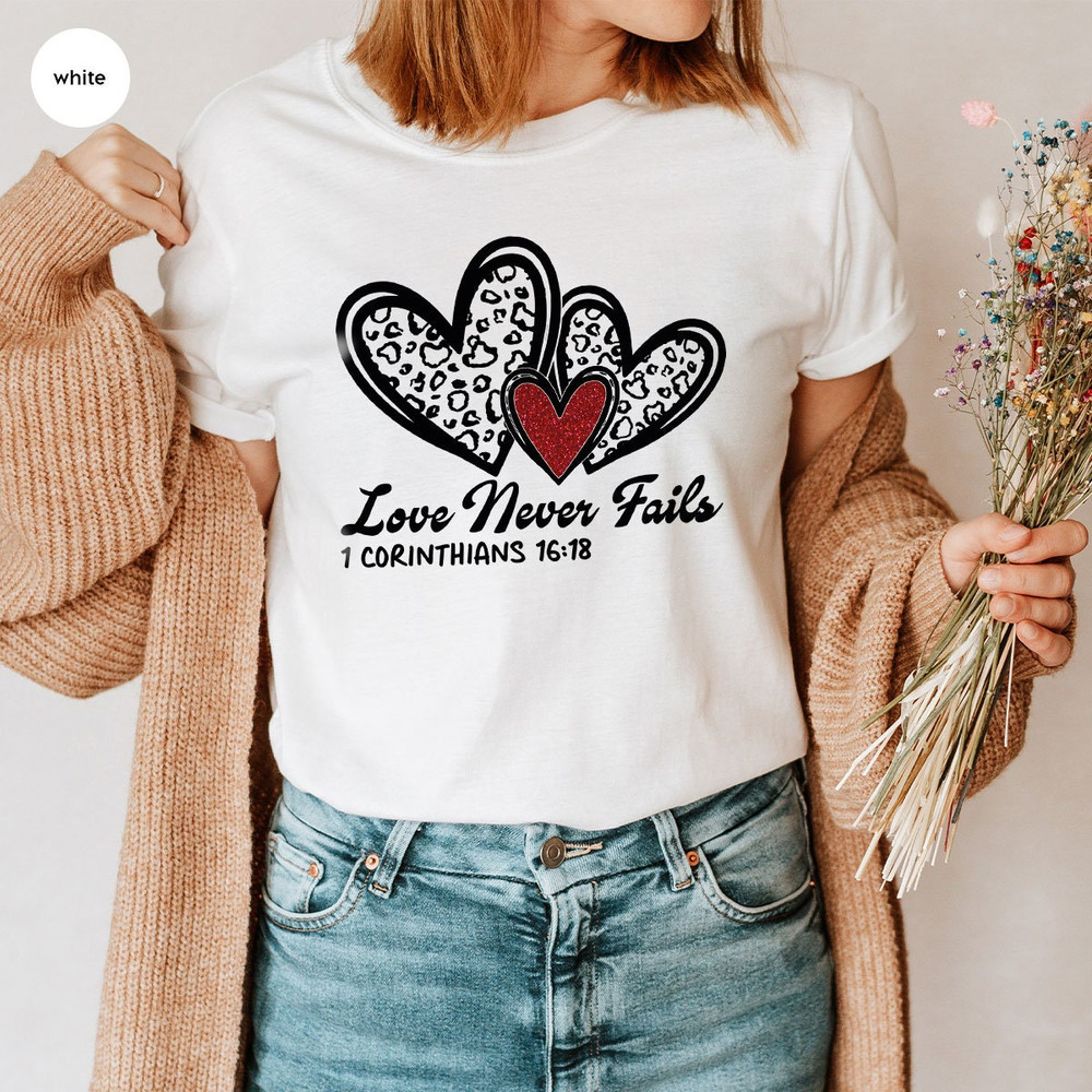 Valentine Heart Crewneck Sweatshirt, Couple Gifts, Girlfriend Gift, Love Never Fails T-Shirt, Valentines Day Gifts, Shirts for Women - 3.jpg