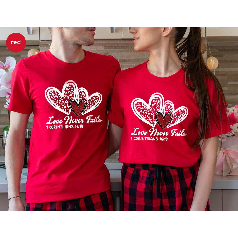 Valentine Heart Crewneck Sweatshirt, Couple Gifts, Girlfriend Gift, Love Never Fails T-Shirt, Valentines Day Gifts, Shirts for Women - 5.jpg