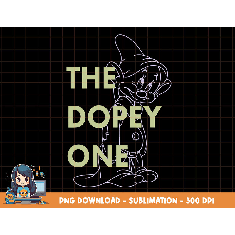 Disney Snow White The Dopey One Outlined Graphic T-Shirt png, sublimation, digital print.jpg