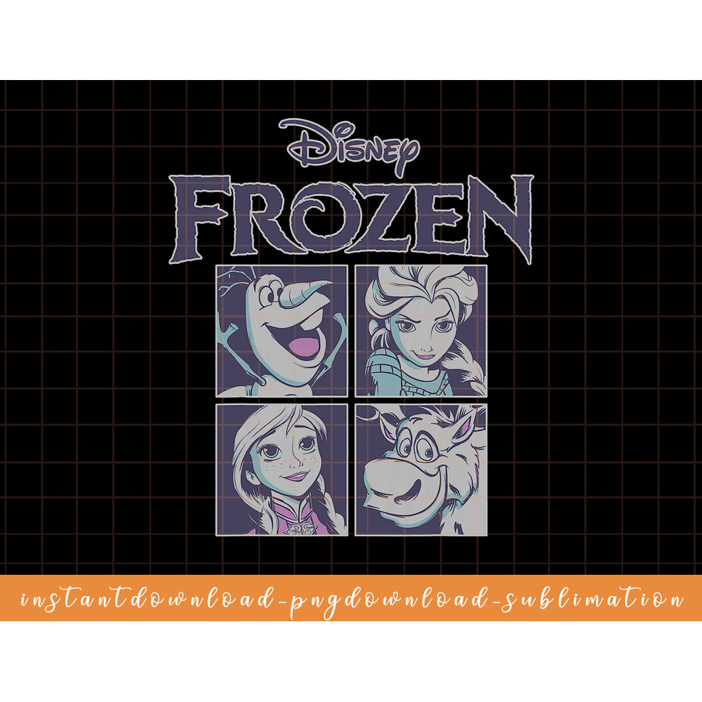 Disney Frozen Blue Hue Character Portrait Grid Panels png, sublimate, digital download.jpg