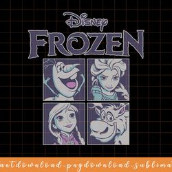 disney frozen blue hue character portrait grid panels png, sublimate, digital download
