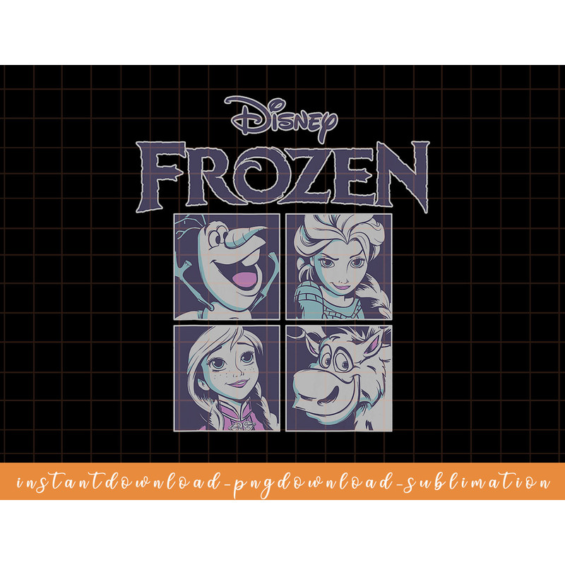 Disney Frozen Blue Hue Character Portrait Grid Panels png, sublimate, digital download.jpg