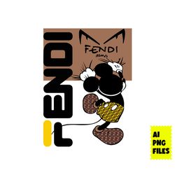 mickey fendi png, fendi brand logo png, mickey mouse png, fendi logo png, fashion brand png, disney png, ai digital file