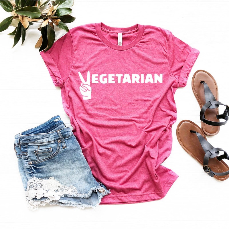 Vegetarian T-Shirt, Animal Lover Tee, Animal Activist Shirt, Vegan Shirt, Vegan Gift, Vegetarian Gift, Funny Vegetarian Tee, Veggie Tee - 8.jpg