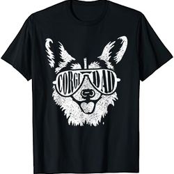 retro corgi dad gift dog owner pet welsh corgi fathers day t-shirt