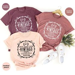 vintage birthday shirt, custom birthday t-shirt, 1973 birthday shirt, birthday gifts for women, 50th birthday tees, funn