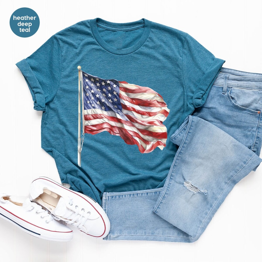 Vintage American Flag Shirt, Memorial Day Graphic Tees, Cool 4th of July Gift, Independence Day Tee, Patriotic Outfit, Gifts for American - 4.jpg