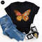 Vintage Butterfly T Shirt, Flower Butterfly Graphic Tee For Women, Aesthetic Butterfly Spring Shirt, Crewneck Retro Floral Butterfly Shirt - 3.jpg