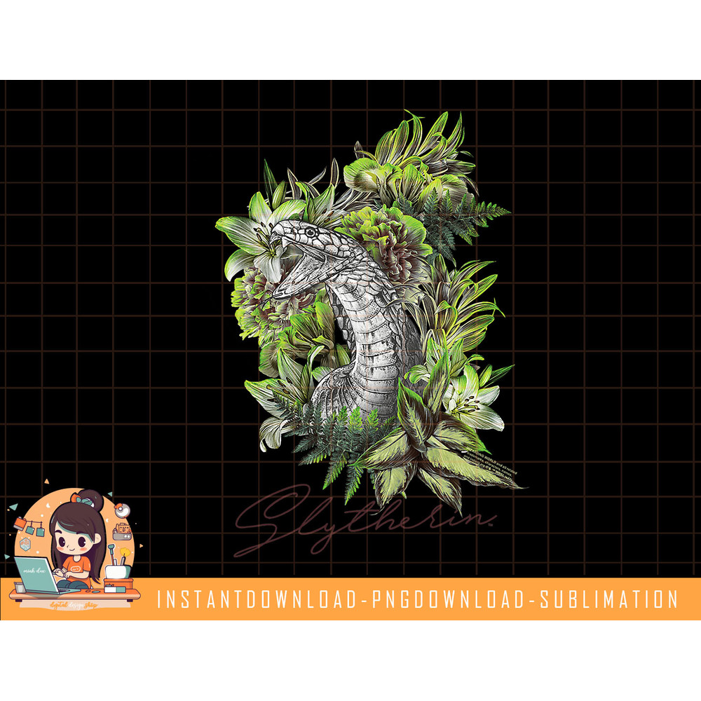 Harry Potter Slytherin Floral Snake Mascot png, sublimate, digital download.jpg