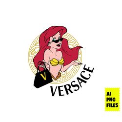 ariel versace png, versace logo png, princess ariel png, ariel png, fashion brand png, disney png, ai digital file