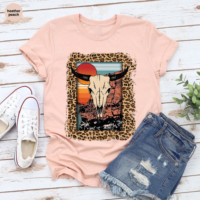 Western Shirt, Hippie Shirt, Cow Skull Graphic Tee, Bull Skull Shirt, Desert Shirt, Southern Shirt, Country Buffalo Shirt - 4.jpg