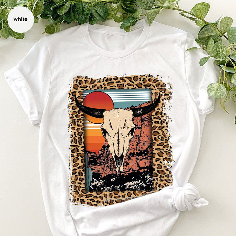 Western Shirt, Hippie Shirt, Cow Skull Graphic Tee, Bull Skull Shirt, Desert Shirt, Southern Shirt, Country Buffalo Shirt - 5.jpg