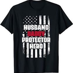 husband daddy protector hero t-shirt