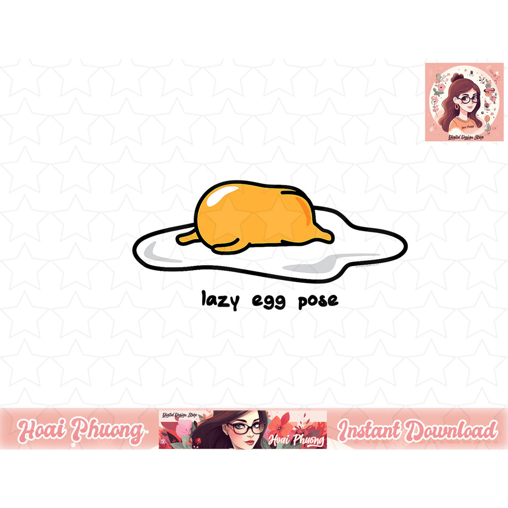 Gudetama the lazy egg yoga pose png, instant download.jpg