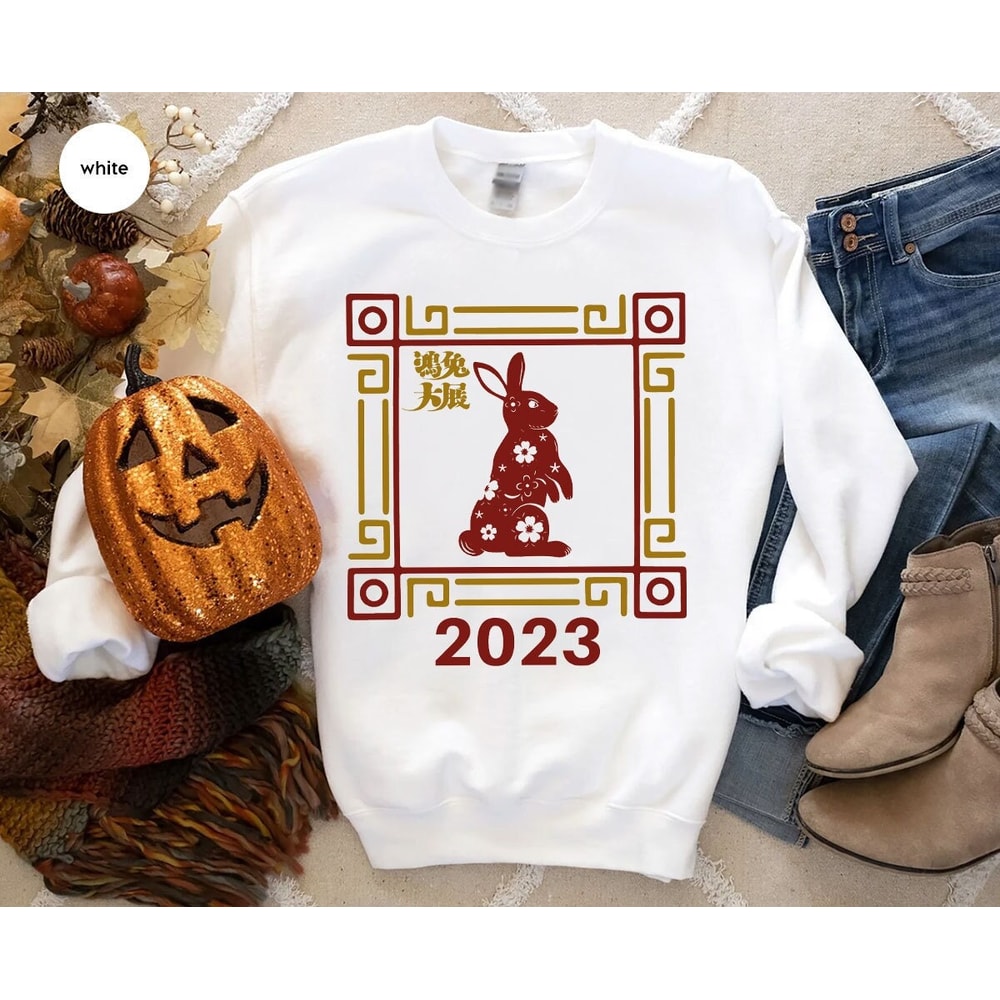 Year of the Rabbit 2023 Sweatshirt, Lunar New Year Party, Chinese New Year 2023 Shirt, Chinese Rabbit Graphic Tees, Happy New Year Tee - 4.jpg