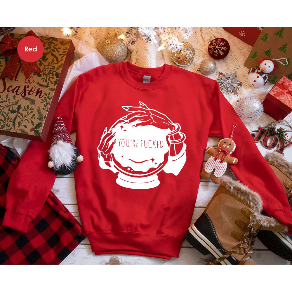 You're Fucked Sweatshirt, Witchy Long Sleeve, Goth Shirt, Halloween Hoodie, Mystical Hand Shirt, Psychic Tee, Funny Witch Shirt - 6.jpg