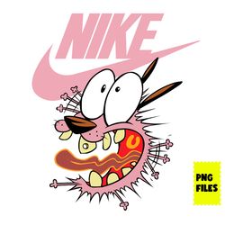 cowardly dog with nike logo png, nike logo png, cowardly dog png, courage the cowardly dog png digital file