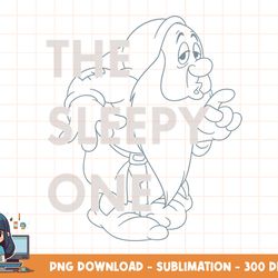 disney snow white the sleepy one outlined graphic t-shirt png, sublimation, digital print