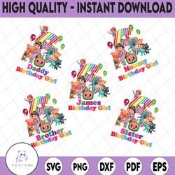 personalized coco melon birthday png, customized cocomelon birthday png, custom personalize birthday family matching , c