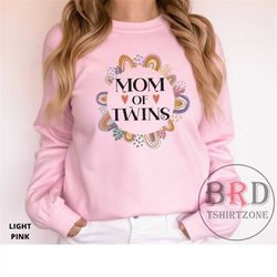 mom of twins sweatshirt, gift for twin mom, mothers day gift, twin mama christmas gift, twin pregnancy announcement, swe