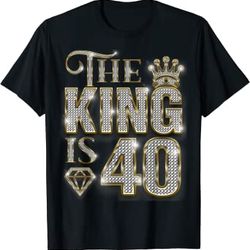 40th birthday decorations 1983 birthday the king is 40 t-shirt