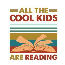 all the cool kids are reading, i love reading book svg, reading book rainbow svg