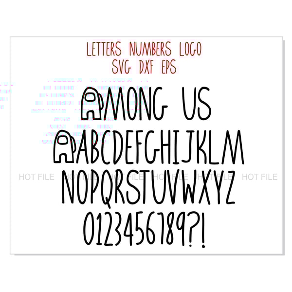 Among Us SVG Layered & Among Us Font OTF SVG | Among Us SVG | Inspire ...