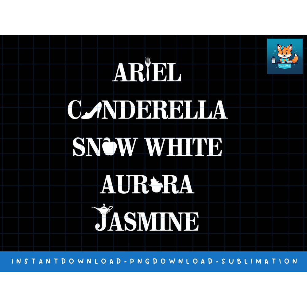 Disney Princess Group Shot Iconic Name Stack png, sublimate, digital print.jpg