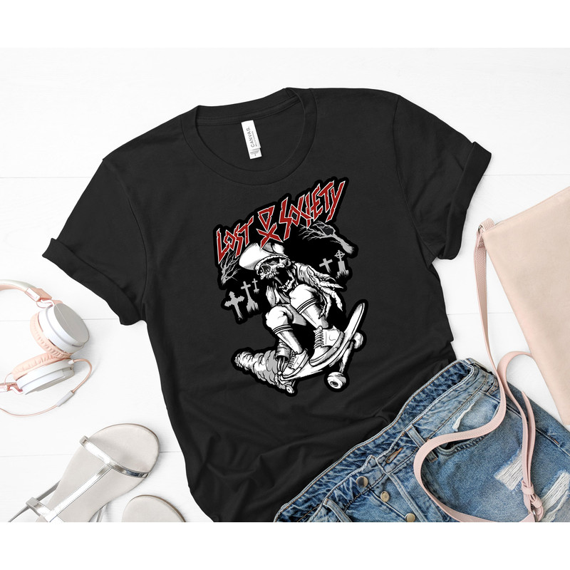 playing skate in graveyard Classic T-Shirt 61_Black_Black.jpg