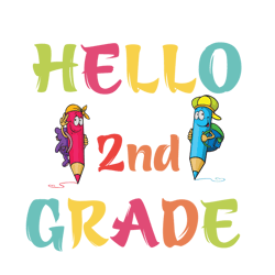 hello 2nd grade svg, 2nd grade back to school svg, forth grade svg cut files for cricut, 2nd grade, svg, png, dxf svg fi