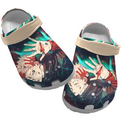 jujutsu kaisen clog shoes unisex, jujutsu kaisen crocs, manga crocs, manga sandals, jujutsu kaisen sandals, anime crocs