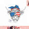 Highland Cow Sunglasses Bandana US Flag 4th of July Farmer png, instant download.jpg