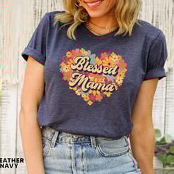blessed mama shirt, floral mom shirt, mothers day shirt, cute mom shirt, gift for mom, floral women tee