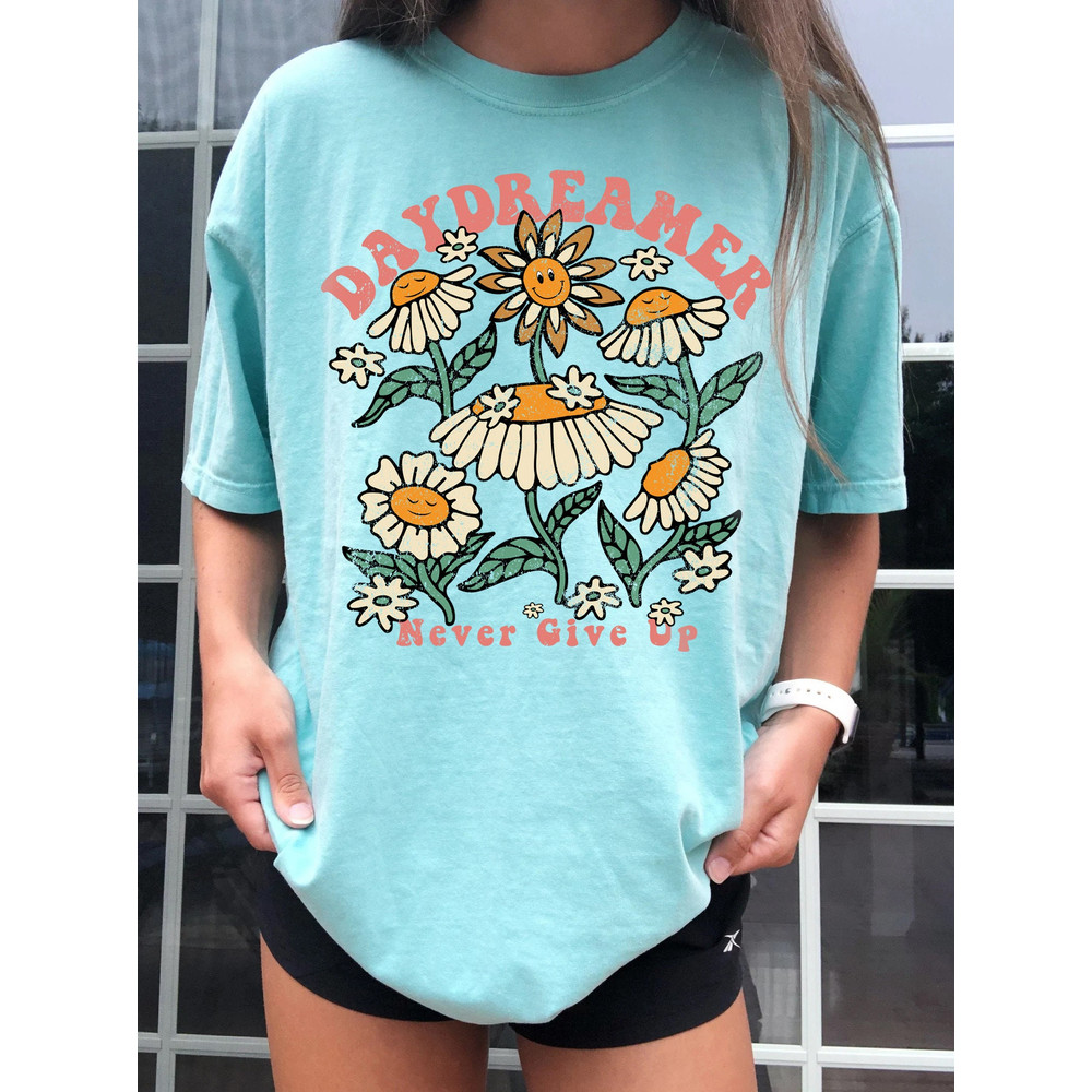 Boho Floral Shirt, Hippie Shirt, Daydreamer Shirt, Retro Tshirt, Comfort Colors, Summer tee, Flowers Tshirt, Garden Tee, Plants - 7.jpg