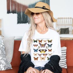 butterfly chart shirt - ivory shirt short sleeve tee, trendy camping t-shirt gift for friend, custom retro graphic tee