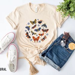 butterfly chart shirt, ivory comfort colors short sleeve tee, trendy camping t-shirt gift for friend, custom retro graph