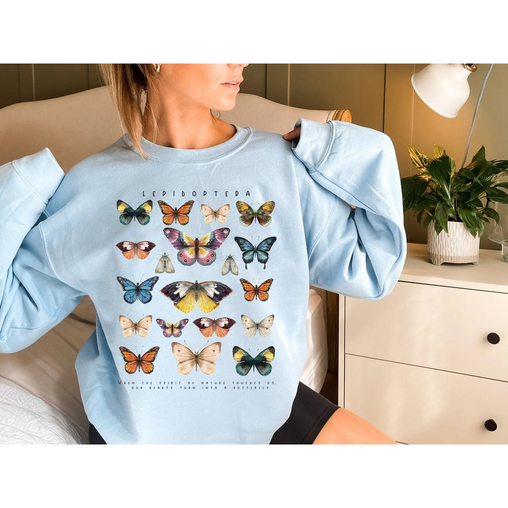 Butterfly Sweatshirt, Fall Sweatshirt, Floral shirt, Butterfly Lover, Butterfly Graphic, Women Tee, Valentine Gift - 6.jpg