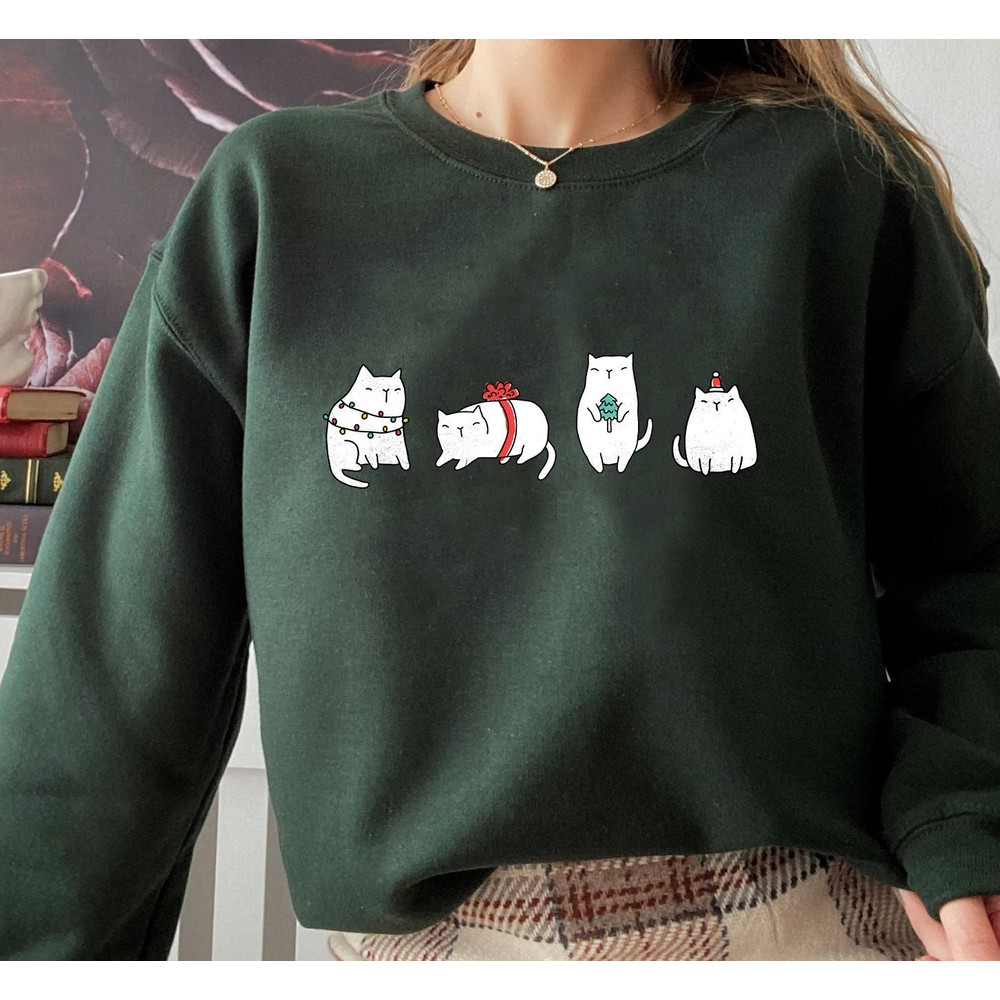 Cat Christmas Sweater Cat Shirts Vintage Kittens Cute Ugly Christmas Sweatshirt Retro Holiday Gifts Christmas Gift for Mom Cat Lover Gifts - 1.jpg