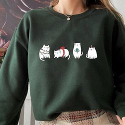 cat christmas sweater cat shirts vintage kittens cute ugly christmas sweatshirt retro holiday gifts christmas gift for m