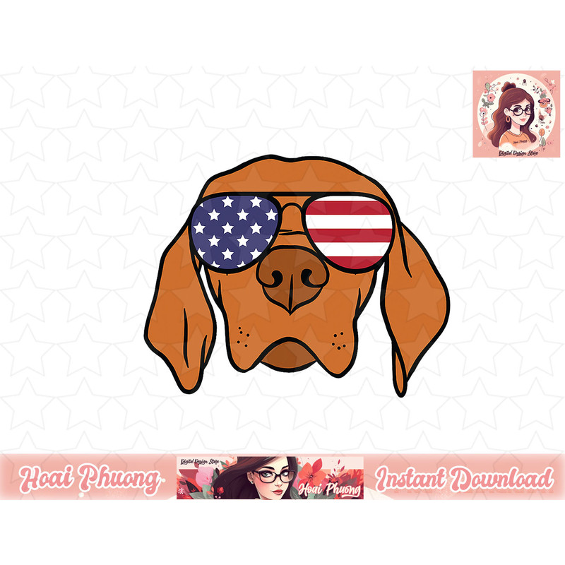 Hungarian Vizsla Dog 4th of July png, instant download.jpg