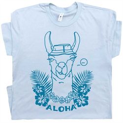 llama t shirt aloha llama shirt for women men kids cute animal shirts vintage surf shirts alpaca shirt hawaii graphic te