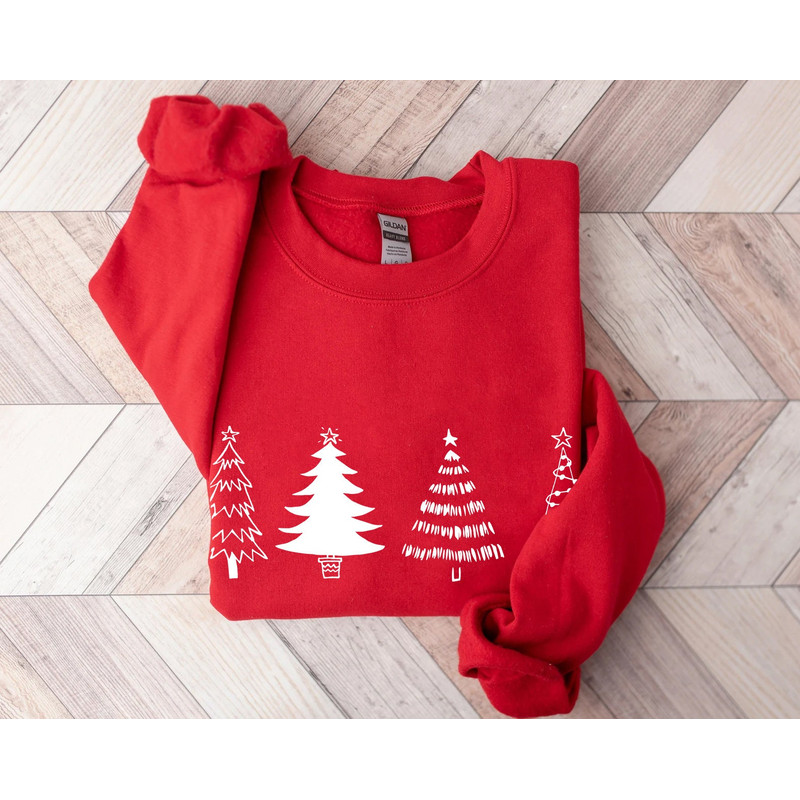 Christmas Tree Sweatshirt, Merry & Bright Shirt, Christmas Shirts for Women, Christmas Crewneck pullover Sweater, cute Winter Holiday Tees - 2.jpg