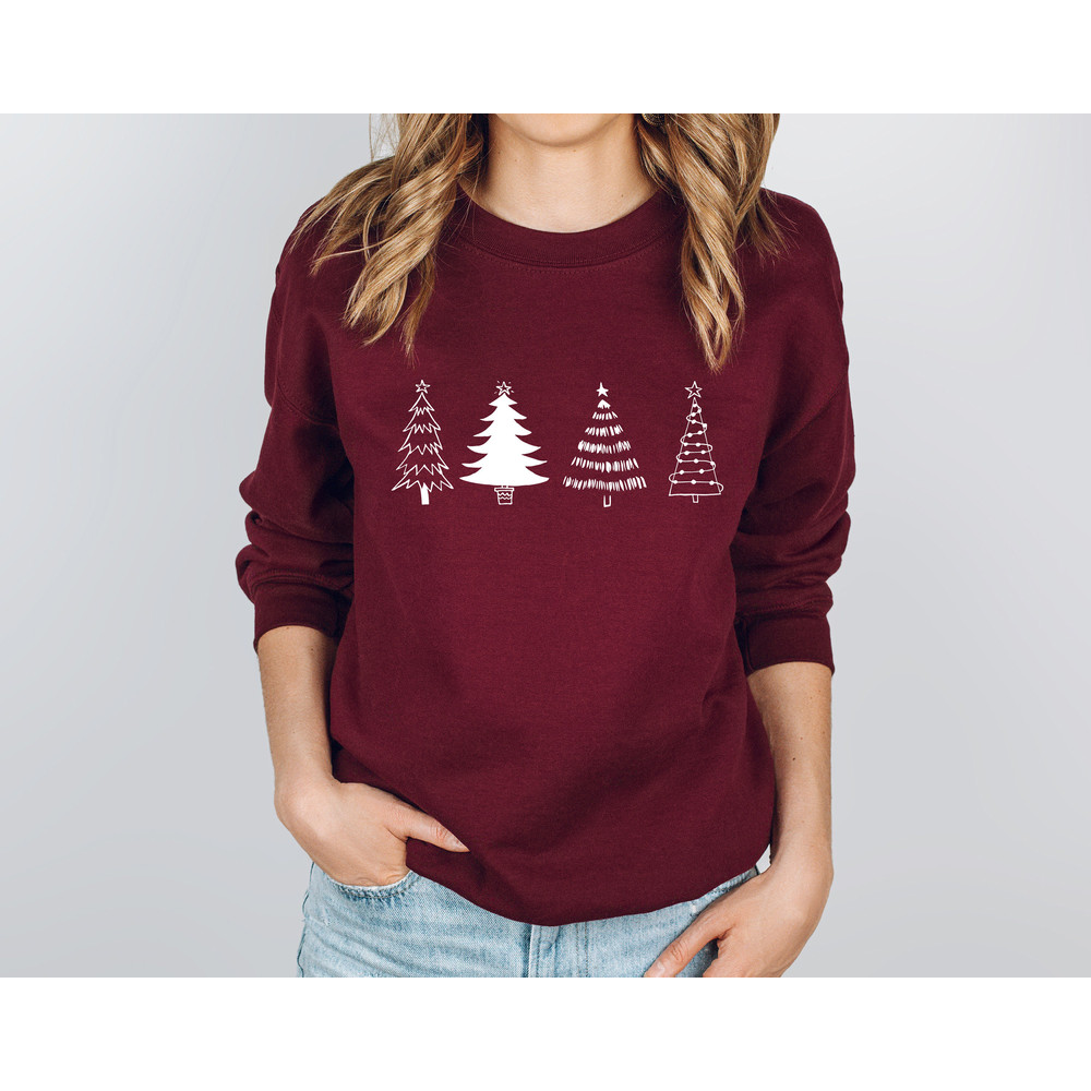 Christmas Tree Sweatshirt, Merry & Bright Shirt, Christmas Shirts for Women, Christmas Crewneck pullover Sweater, cute Winter Holiday Tees - 6.jpg