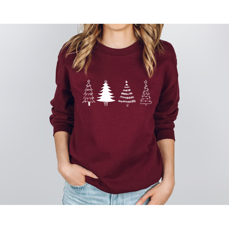 Christmas Tree Sweatshirt, Merry & Bright Shirt, Christmas Shirts for Women, Christmas Crewneck pullover Sweater, cute Winter Holiday Tees - 6.jpg