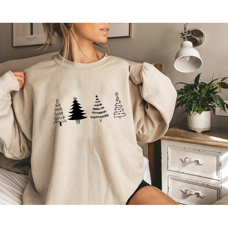 Christmas Tree Sweatshirt, Merry & Bright Shirt, Christmas Shirts for Women, Christmas Crewneck pullover Sweater, cute Winter Holiday Tees - 7.jpg